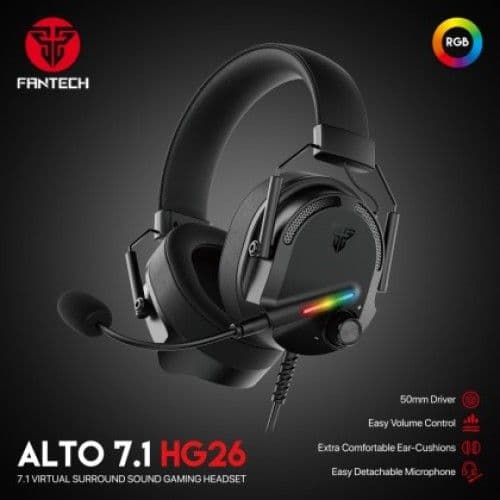 FANTECH ALTO 7.1 HG26 7.1 Virtual surround sound Gaming Headphone | Easy volume control | Extra comfort ear-cushion | Easy Detachable microphone |