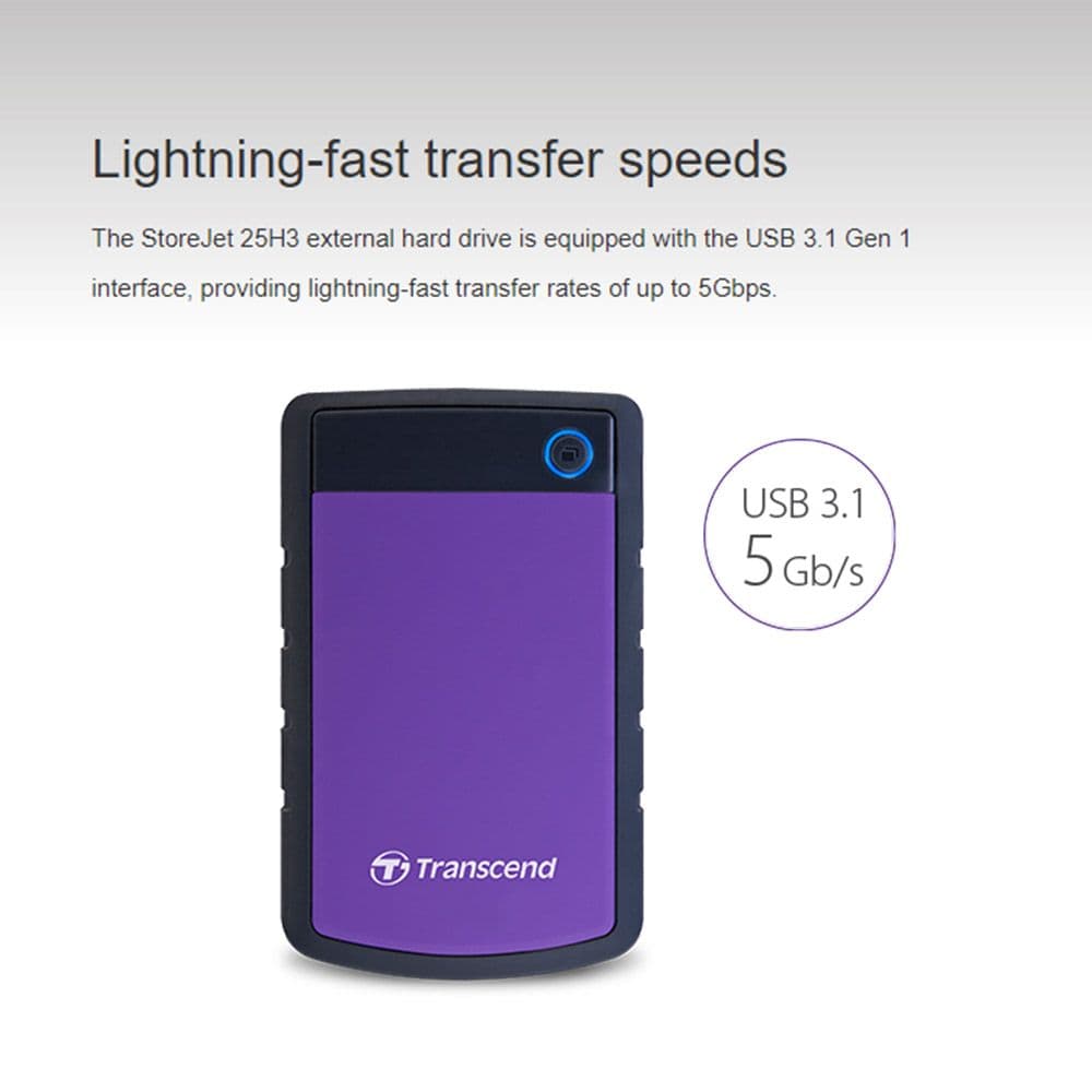 Transcend StoreJet 25H3 USB 3.1 Gen 1 Portable 2TB HARD DRIVE