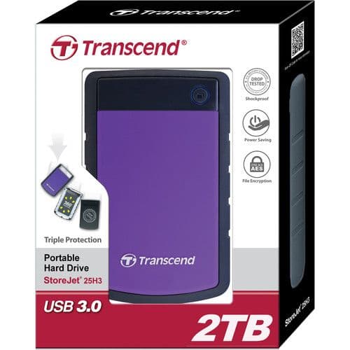 Transcend StoreJet 25H3 USB 3.1 Gen 1 Portable 2TB HARD DRIVE